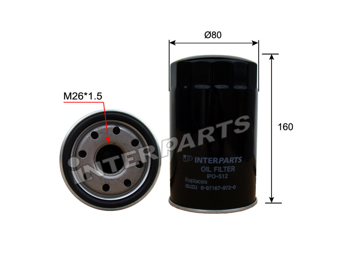 Interparts filter IPO-512 Oil Filter IPO512: Buy near me in Poland at 2407.PL - Good price!