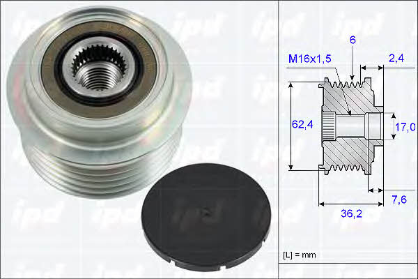 IPD 15-3847 Freewheel clutch, alternator 153847: Buy near me in Poland at 2407.PL - Good price!