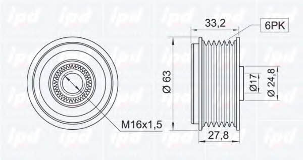 IPD 15-3189 Freewheel clutch, alternator 153189: Buy near me in Poland at 2407.PL - Good price!