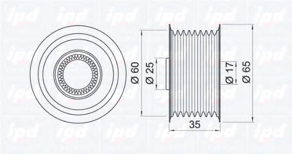 IPD 15-3193 Freewheel clutch, alternator 153193: Buy near me in Poland at 2407.PL - Good price!