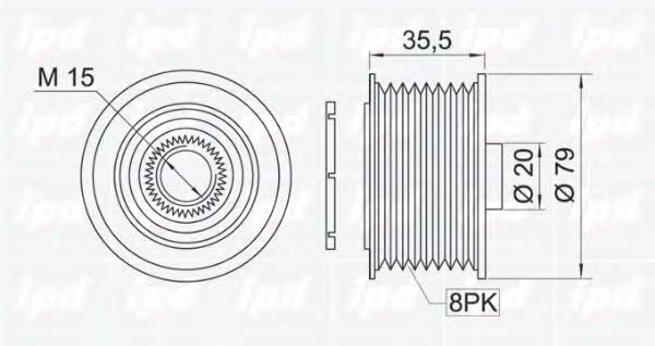 IPD 15-3195 Freewheel clutch, alternator 153195: Buy near me in Poland at 2407.PL - Good price!
