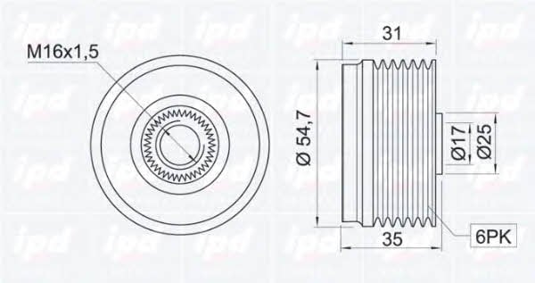 IPD 12-1020 Freewheel clutch, alternator 121020: Buy near me in Poland at 2407.PL - Good price!