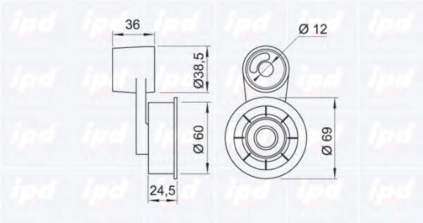 IPD 14-0061 Tensioner pulley, timing belt 140061: Buy near me in Poland at 2407.PL - Good price!