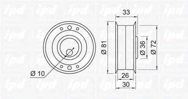 IPD 14-0103 Tensioner pulley, timing belt 140103: Buy near me in Poland at 2407.PL - Good price!