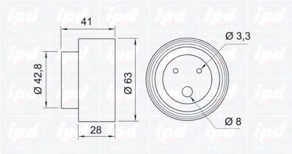 IPD 14-0115 Tensioner pulley, timing belt 140115: Buy near me in Poland at 2407.PL - Good price!