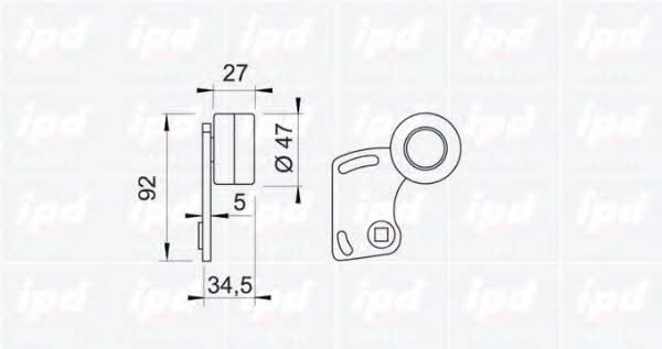 IPD 14-0203 Tensioner pulley, timing belt 140203: Buy near me in Poland at 2407.PL - Good price!