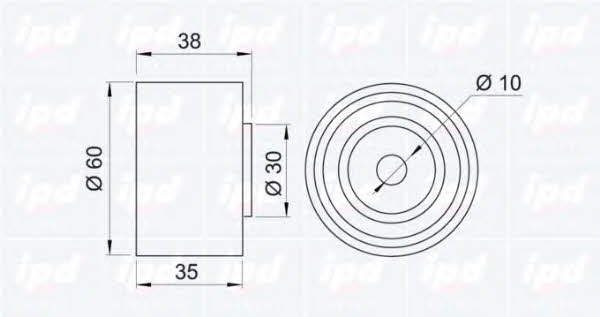 IPD 14-0252 Tensioner pulley, timing belt 140252: Buy near me in Poland at 2407.PL - Good price!