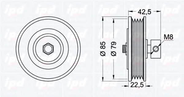 IPD 15-3225 V-ribbed belt tensioner (drive) roller 153225: Buy near me in Poland at 2407.PL - Good price!