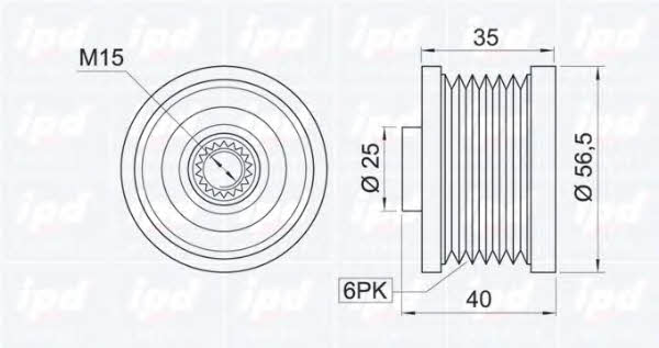 IPD 15-3286 Freewheel clutch, alternator 153286: Buy near me in Poland at 2407.PL - Good price!