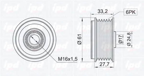 IPD 15-3288 Freewheel clutch, alternator 153288: Buy near me in Poland at 2407.PL - Good price!