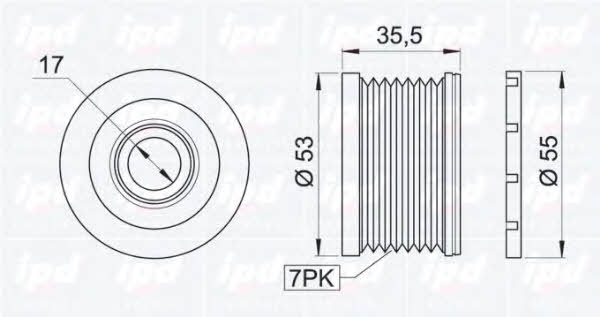 IPD 15-3296 Freewheel clutch, alternator 153296: Buy near me in Poland at 2407.PL - Good price!