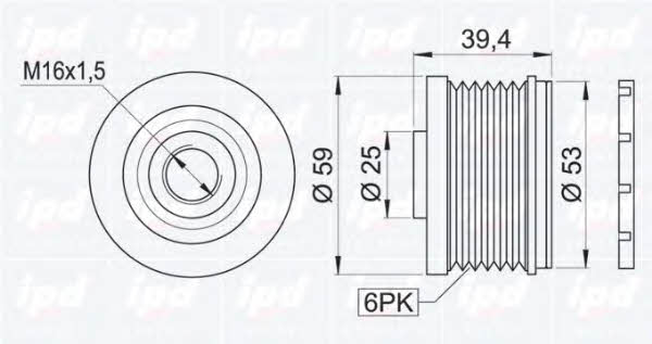 IPD 15-3370 Freewheel clutch, alternator 153370: Buy near me in Poland at 2407.PL - Good price!