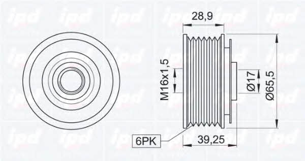 IPD 15-3439 Freewheel clutch, alternator 153439: Buy near me in Poland at 2407.PL - Good price!