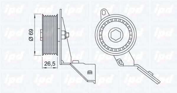IPD 15-3464 Ролик натяжний ременя поліклинового (приводного) 153464: Приваблива ціна - Купити у Польщі на 2407.PL!