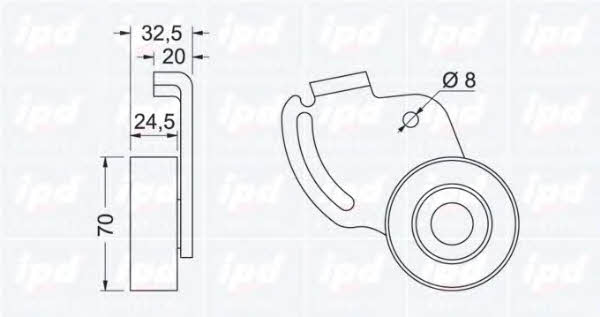 IPD 14-0524 V-ribbed belt tensioner (drive) roller 140524: Buy near me in Poland at 2407.PL - Good price!