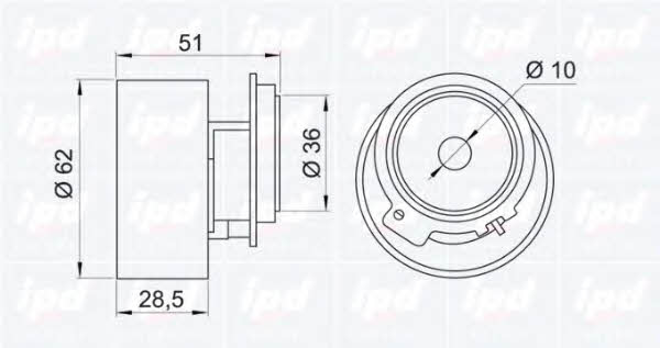IPD 14-0554 Tensioner pulley, timing belt 140554: Buy near me in Poland at 2407.PL - Good price!