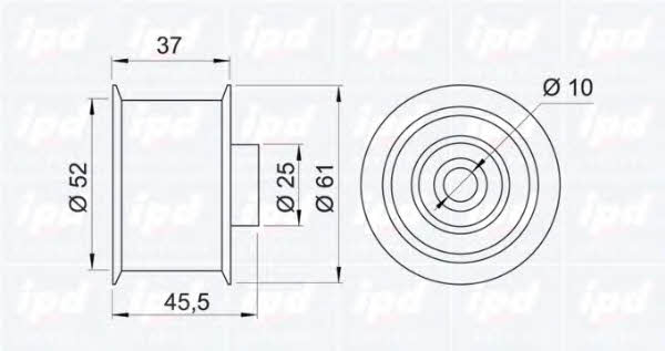 IPD 14-0563 Tensioner pulley, timing belt 140563: Buy near me in Poland at 2407.PL - Good price!