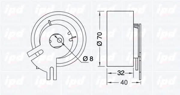 IPD 14-0664 Tensioner pulley, timing belt 140664: Buy near me in Poland at 2407.PL - Good price!