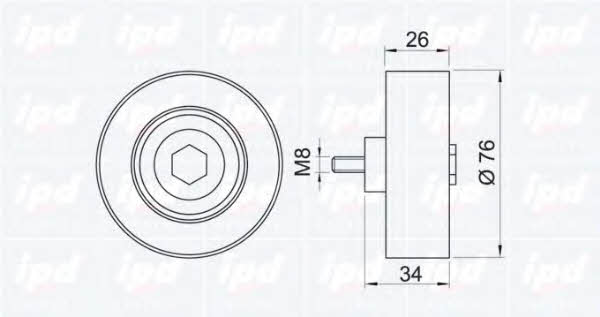 IPD 14-0777 V-ribbed belt tensioner (drive) roller 140777: Buy near me in Poland at 2407.PL - Good price!