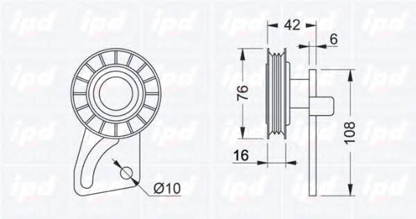 IPD 14-0794 V-ribbed belt tensioner (drive) roller 140794: Buy near me in Poland at 2407.PL - Good price!