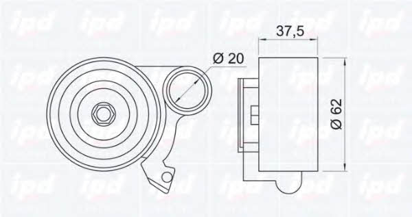 IPD 14-0833 Tensioner pulley, timing belt 140833: Buy near me in Poland at 2407.PL - Good price!