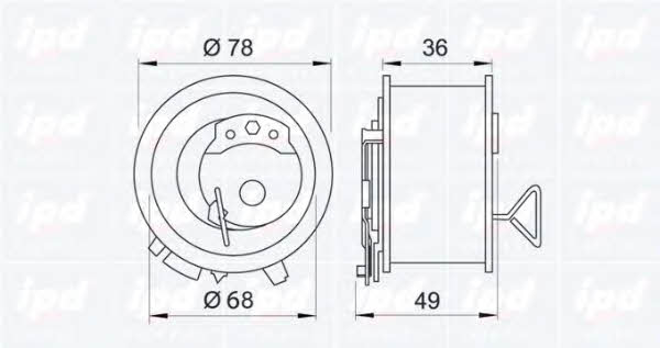 IPD 14-0853 Tensioner pulley, timing belt 140853: Buy near me in Poland at 2407.PL - Good price!