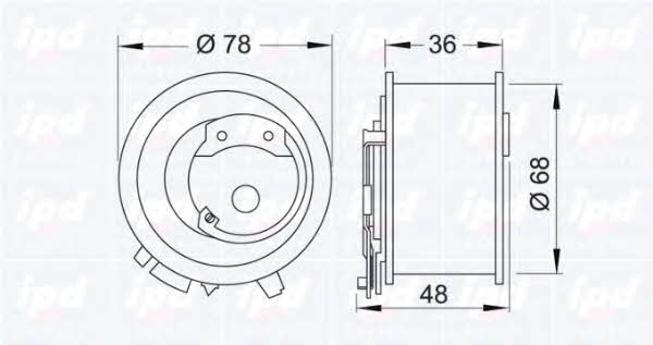 IPD 14-1001 Tensioner pulley, timing belt 141001: Buy near me in Poland at 2407.PL - Good price!