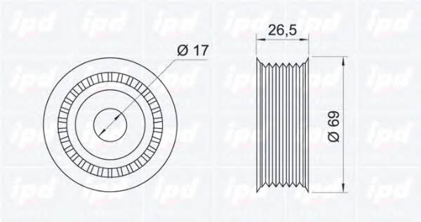 IPD 15-0026 V-ribbed belt tensioner (drive) roller 150026: Buy near me in Poland at 2407.PL - Good price!