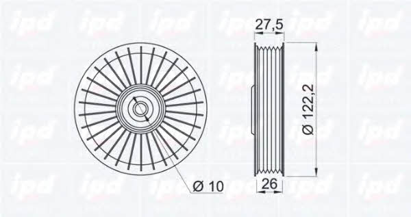 IPD 15-0235 V-ribbed belt tensioner (drive) roller 150235: Buy near me in Poland at 2407.PL - Good price!
