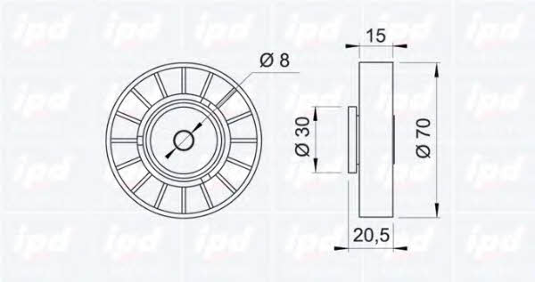 IPD 15-0285 V-ribbed belt tensioner (drive) roller 150285: Buy near me in Poland at 2407.PL - Good price!