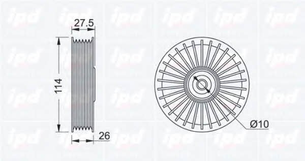 IPD 15-0430 V-ribbed belt tensioner (drive) roller 150430: Buy near me in Poland at 2407.PL - Good price!