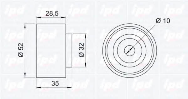 IPD 15-0555 Tensioner pulley, timing belt 150555: Buy near me in Poland at 2407.PL - Good price!