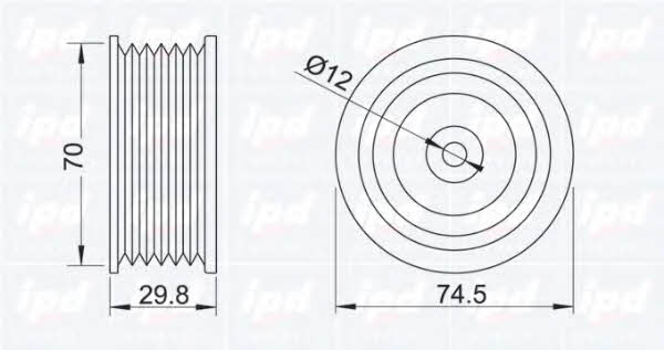 IPD 15-0759 V-ribbed belt tensioner (drive) roller 150759: Buy near me in Poland at 2407.PL - Good price!