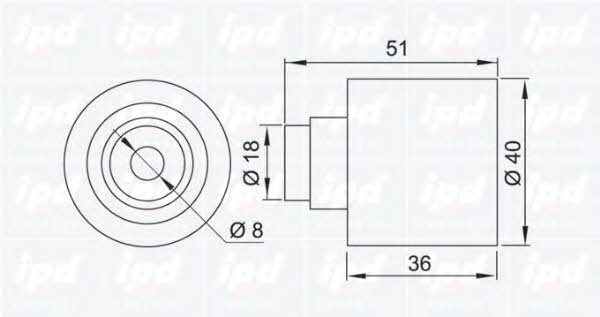 IPD 15-0855 Tensioner pulley, timing belt 150855: Buy near me in Poland at 2407.PL - Good price!