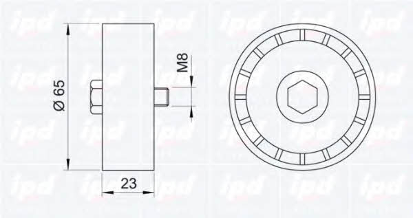 IPD 15-1004 V-ribbed belt tensioner (drive) roller 151004: Buy near me in Poland at 2407.PL - Good price!