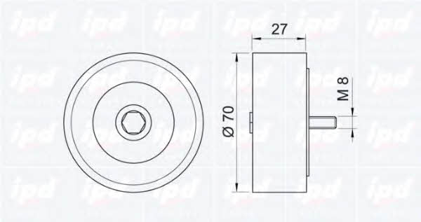 IPD 15-3075 V-ribbed belt tensioner (drive) roller 153075: Buy near me in Poland at 2407.PL - Good price!
