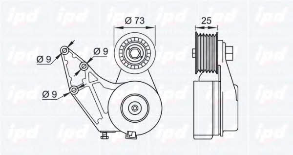 IPD 15-3076 Ролик натяжний ременя поліклинового (приводного) 153076: Приваблива ціна - Купити у Польщі на 2407.PL!