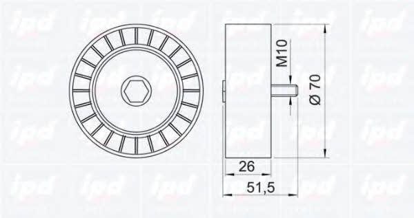 IPD 15-3087 V-ribbed belt tensioner (drive) roller 153087: Buy near me in Poland at 2407.PL - Good price!