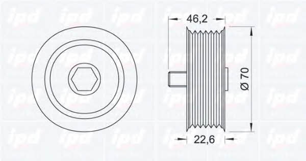 IPD 15-3131 V-ribbed belt tensioner (drive) roller 153131: Buy near me in Poland at 2407.PL - Good price!