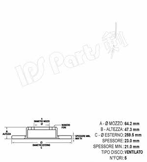 Ips parts IBT-1404 Wentylowana przednia tarcza hamulcowa IBT1404: Dobra cena w Polsce na 2407.PL - Kup Teraz!