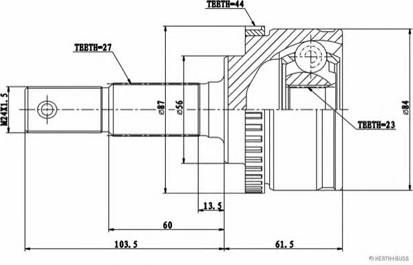 Jakoparts J2821154 Шарнир равных угловых скоростей (ШРУС) J2821154: Отличная цена - Купить в Польше на 2407.PL!