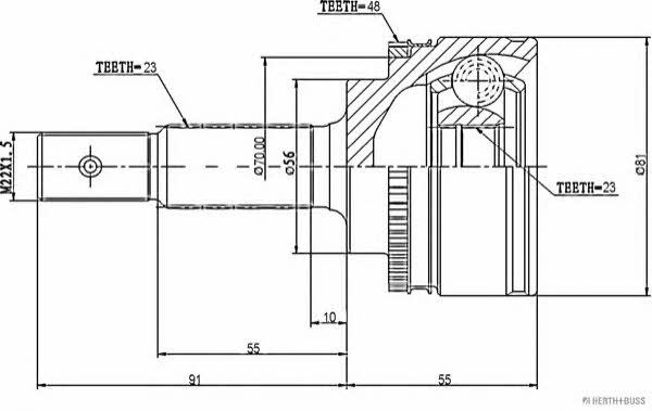 Jakoparts J2822120 CV joint J2822120: Buy near me in Poland at 2407.PL - Good price!