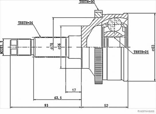 Jakoparts J2823105 CV joint J2823105: Buy near me in Poland at 2407.PL - Good price!