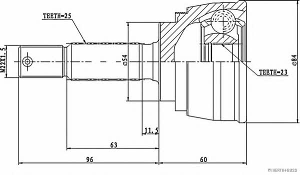 Jakoparts J2825005 Шарнир равных угловых скоростей (ШРУС) J2825005: Отличная цена - Купить в Польше на 2407.PL!