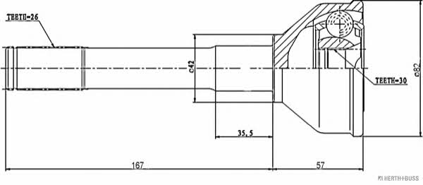 Jakoparts J2826012 Шарнир равных угловых скоростей (ШРУС) J2826012: Купить в Польше - Отличная цена на 2407.PL!