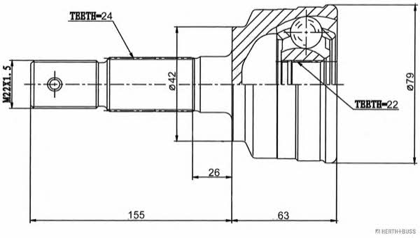 Jakoparts J2826015 CV joint J2826015: Buy near me in Poland at 2407.PL - Good price!