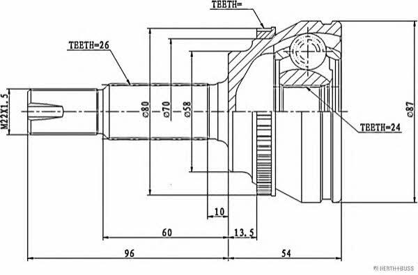 Jakoparts J2832132 CV joint J2832132: Buy near me in Poland at 2407.PL - Good price!