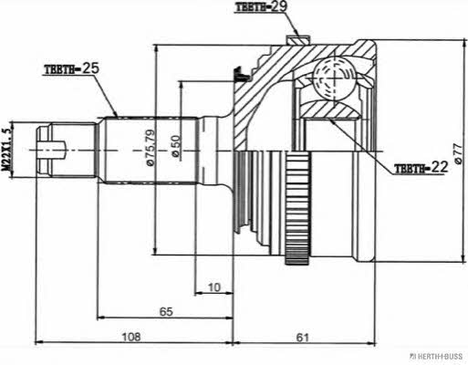 Jakoparts J2820500 Шарнир равных угловых скоростей (ШРУС) J2820500: Отличная цена - Купить в Польше на 2407.PL!