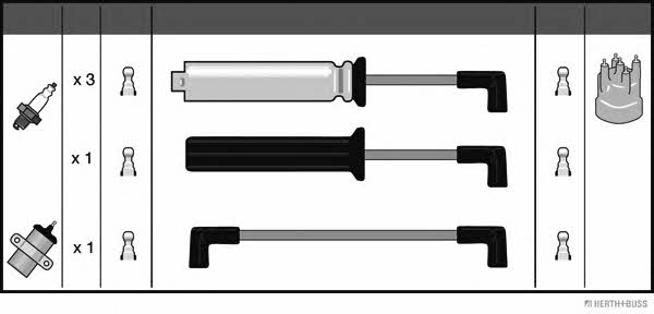 Jakoparts J5380900 Ignition cable kit J5380900: Buy near me in Poland at 2407.PL - Good price!