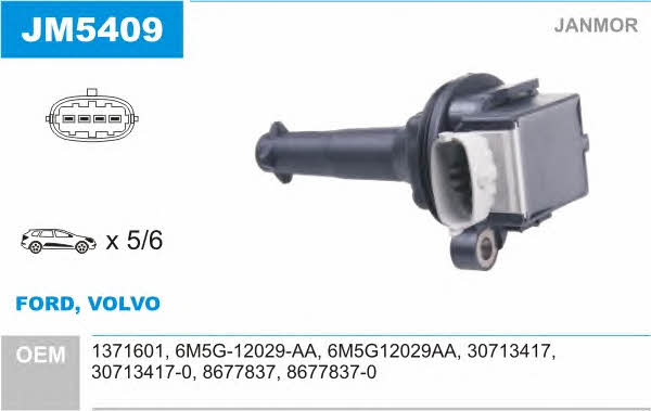 Janmor JM5409 Ignition coil JM5409: Buy near me in Poland at 2407.PL - Good price!
